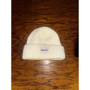 Bucked Up Off White Ribbed Cuff Beanie